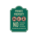 Private Property Dome Shaped No Soliciting Aluminum Sign (Reflective)