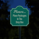 Place Packages In The Drop Box Aluminum Sign (Reflective)