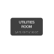 Utilities Room Braille Sign