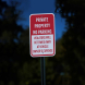 Private Property No Parking Aluminum Sign (Diamond Reflective)