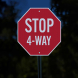 Stop Four Way Traffic Aluminum Sign (Diamond Reflective)
