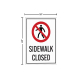 Sidewalk Closed Corflute Sign (Reflective)