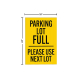 Parking Lot Full Corflute Sign (Reflective)