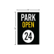 Park Open 24 Corflute Sign (Reflective)