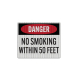 No Smoking Within 50 Feet Aluminum Sign (HIP Reflective)