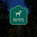 No Pets Symbol Aluminum Sign (HIP Reflective)