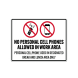 No Personal Cell Phones Decal (Non Reflective)