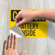 OSHA Caution Battery Inside Decal (Non Reflective)