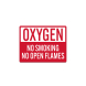 Oxygen No Smoking, No Open Flames Decal (Non Reflective)