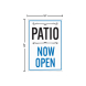 Patio Now Open Corflute Sign (Non Reflective)