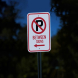 No Parking Symbol Between Signs Aluminum Sign (Diamond Reflective)