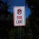 No Parking Symbol Fire Lane Aluminum Sign (HIP Reflective)