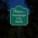 Place Packages In The Drop Box Aluminum Sign (HIP Reflective)