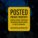 Yellow Posted Private Property Aluminum Sign (HIP Reflective)