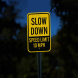 Slow Down Speed Limit 10 MPH Aluminum Sign (EGR Reflective)