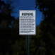 Oregon Agritourism Liability Warning Aluminum Sign (HIP Reflective)