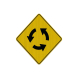 Warning Roundabout Symbol Aluminum Sign (HIP Reflective)