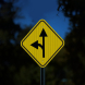 Left Curve & Side Road Aluminum Sign (HIP Reflective)