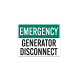 OSHA Emergency Generator Disconnect Decal (Non Reflective)