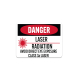OSHA Danger Laser Radiation Decal (Non Reflective)