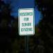 Reserved For Senior Citizens Aluminum Sign (Diamond Reflective)