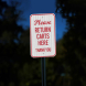Please Return Carts Aluminum Sign (EGR Reflective)