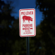 Pig Lover Parking Aluminum Sign (Diamond Reflective)