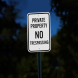 Washington No Trespassing Aluminum Sign (Diamond Reflective)