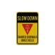 Slow Down Bike Aluminum Sign (HIP Reflective)