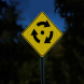 Warning Clockwise Roundabout Symbol Aluminum Sign (EGR Reflective)