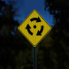 Warning Clockwise Roundabout Symbol Aluminum Sign (HIP Reflective)