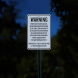 South Carolina Agritourism Liability Aluminum Sign (EGR Reflective)