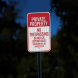 Private Property No Trespassing Gate Aluminum Sign (EGR Reflective)