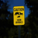 Caution Farm Animals Aluminum Sign (EGR Reflective)
