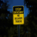 Steep Driveway No Trucks Aluminum Sign (EGR Reflective)