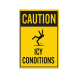 Caution Icy Conditions Corflute Sign (Non Reflective)