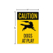 Caution Dogs At Play Corflute Sign (Reflective)