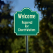 Welcome Reserved For Church Visitors Aluminum Sign (Non Reflective)