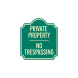 Private Property No Trespassing Aluminum Sign (Non Reflective)