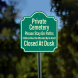 Private Cemetery Please Stay On Paths Aluminum Sign (Non Reflective)