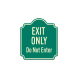 Do Not Enter Exit Only Aluminum Sign (Non Reflective)