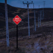 Overhead Power Lines Aluminum Sign (HIP Reflective)