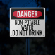 Non Potable Water Do Not Drink Aluminum Sign (Diamond Reflective)