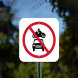 No Automobiles Symbol Aluminum Sign (Non Reflective)