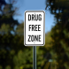 Vertical Drug Free Zone Aluminum Sign (Non Reflective)