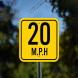 Advisory Speed 20 MPH Aluminum Sign (Non Reflective)