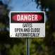 OSHA Gates Open & Close Automatically Aluminum Sign (Non Reflective)
