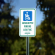 Handicapped Parking $250 Fine Aluminum Sign (Non Reflective)