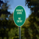 Private Drive No Entry Oval Aluminum Sign (Non Reflective)