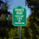 Private Road Speed Limit 15 MPH No Trespassing Aluminum Sign (Non Reflective)